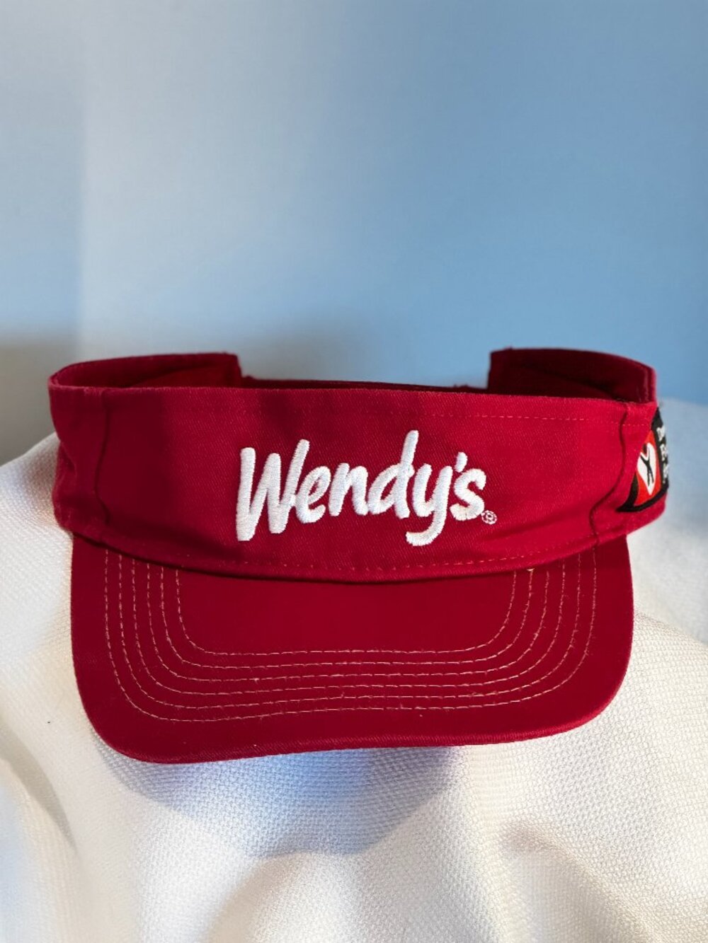 Wendy's Employee Uniform Visor Hat Dave Thomas Foundation Red Barco Unisex